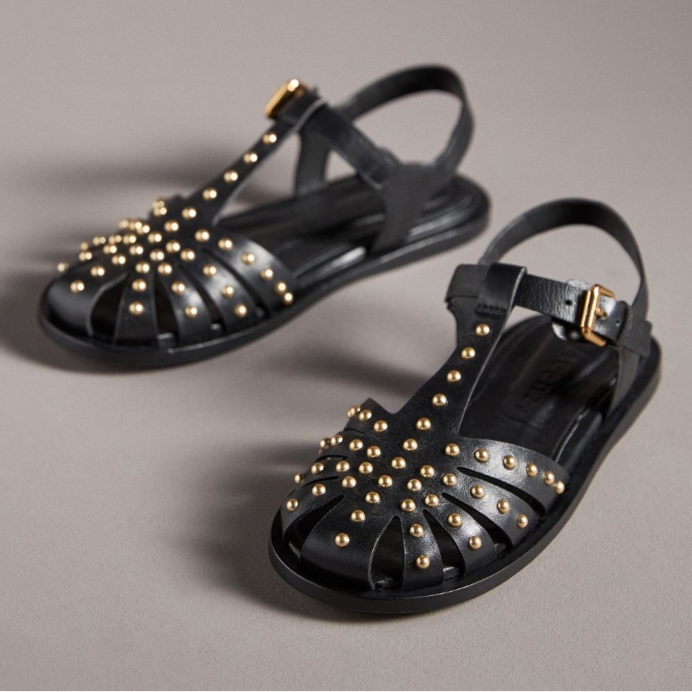 Vicenza studded fisherman flats